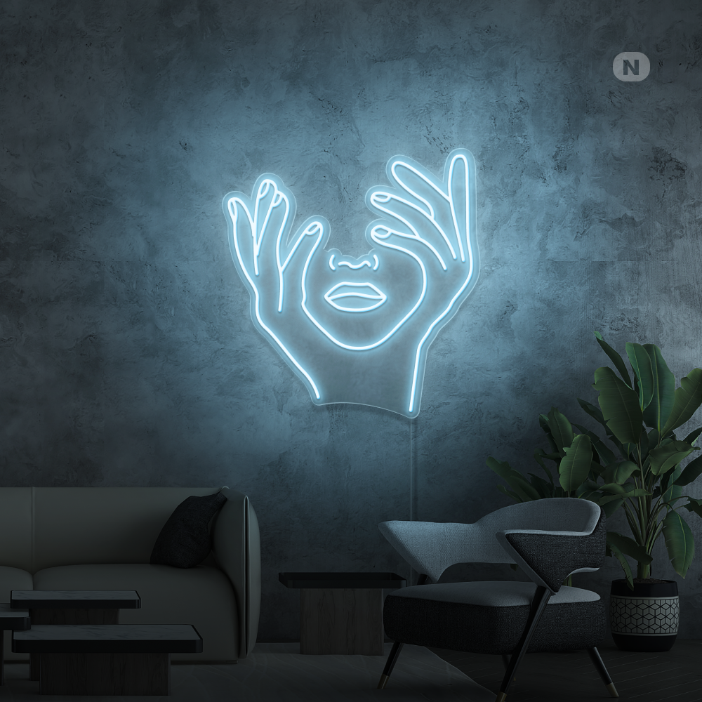 Neonskylt Konstnärligt ansikte