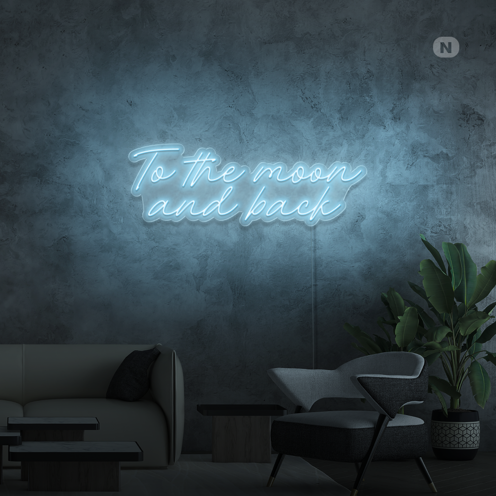 Neonskylt To The Moon and Back