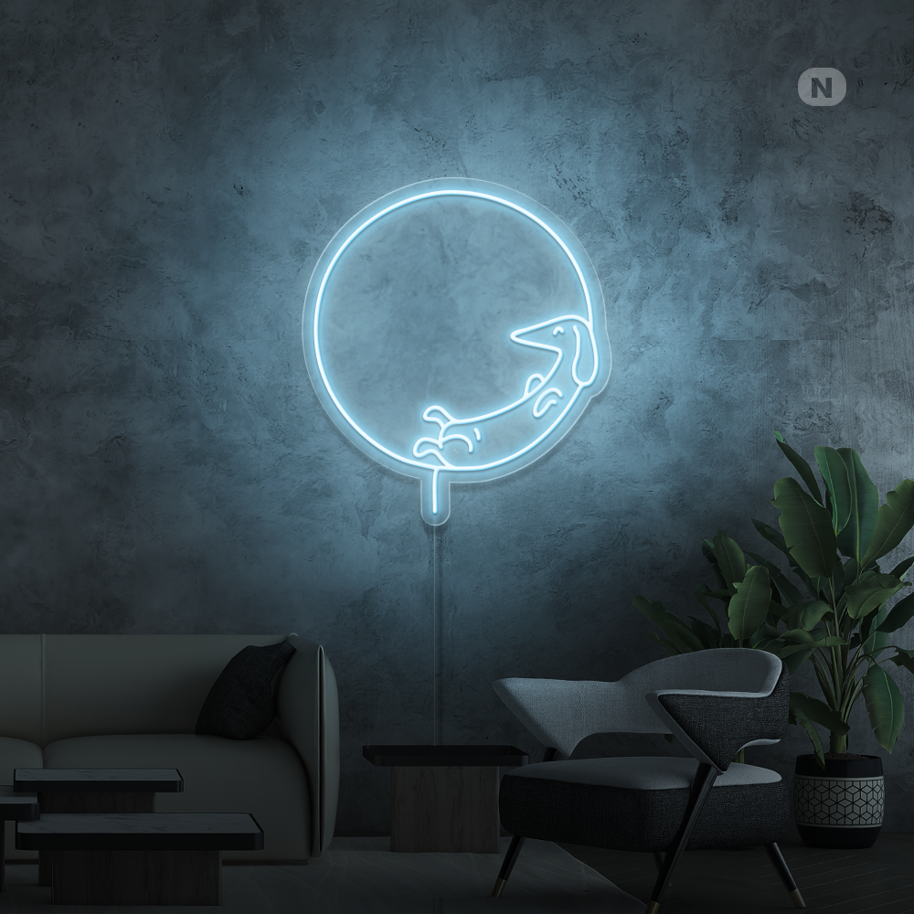 Neonskylt Sovande hund