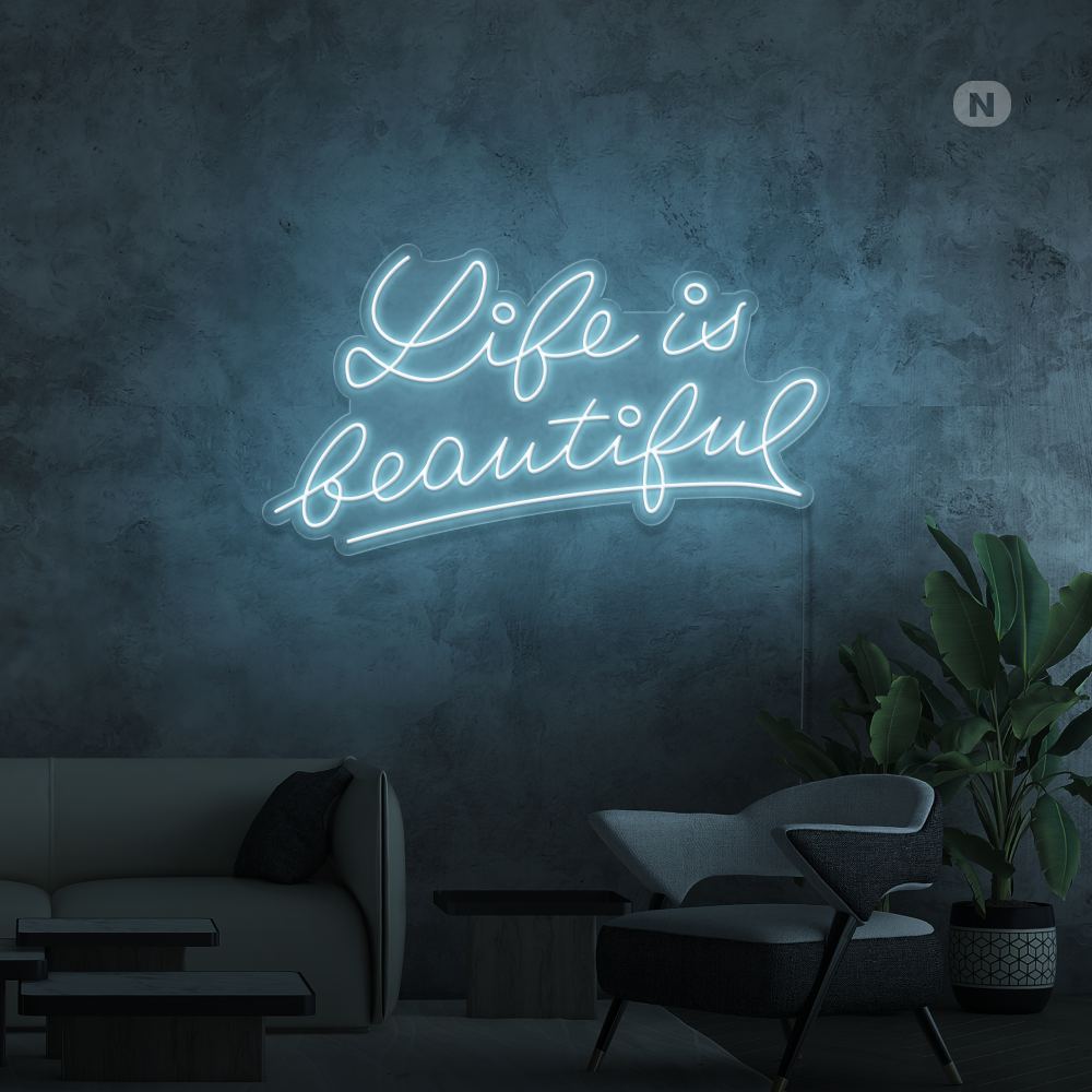 Neonskylt Citat om livet 2