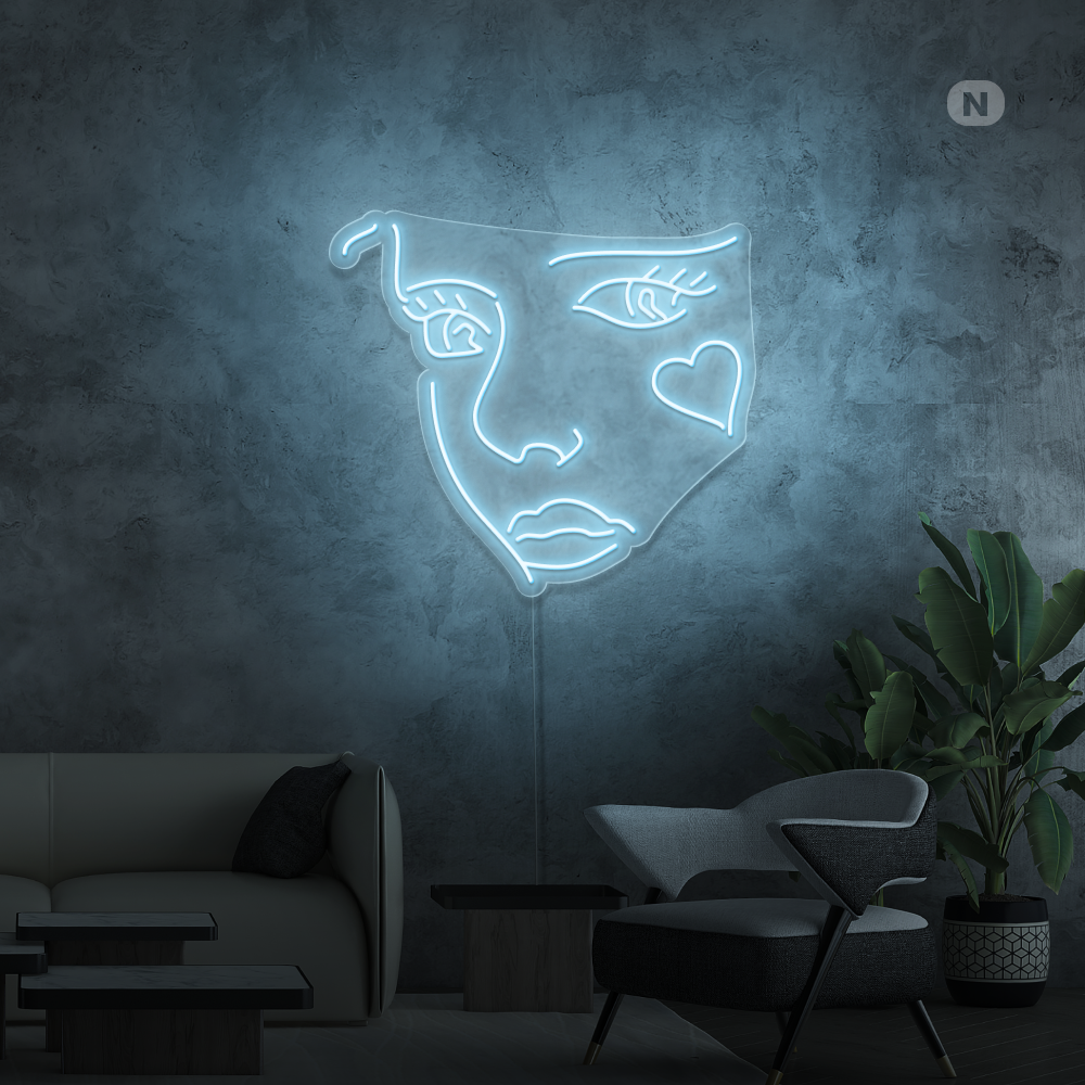 Neonskylt Jokerns ansikte