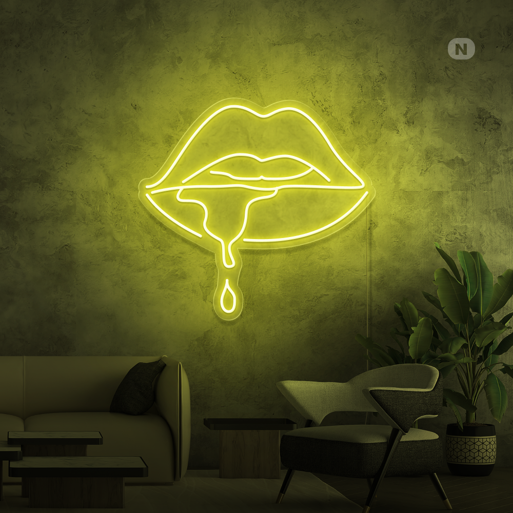 Neonskylt Kaustisk läpp