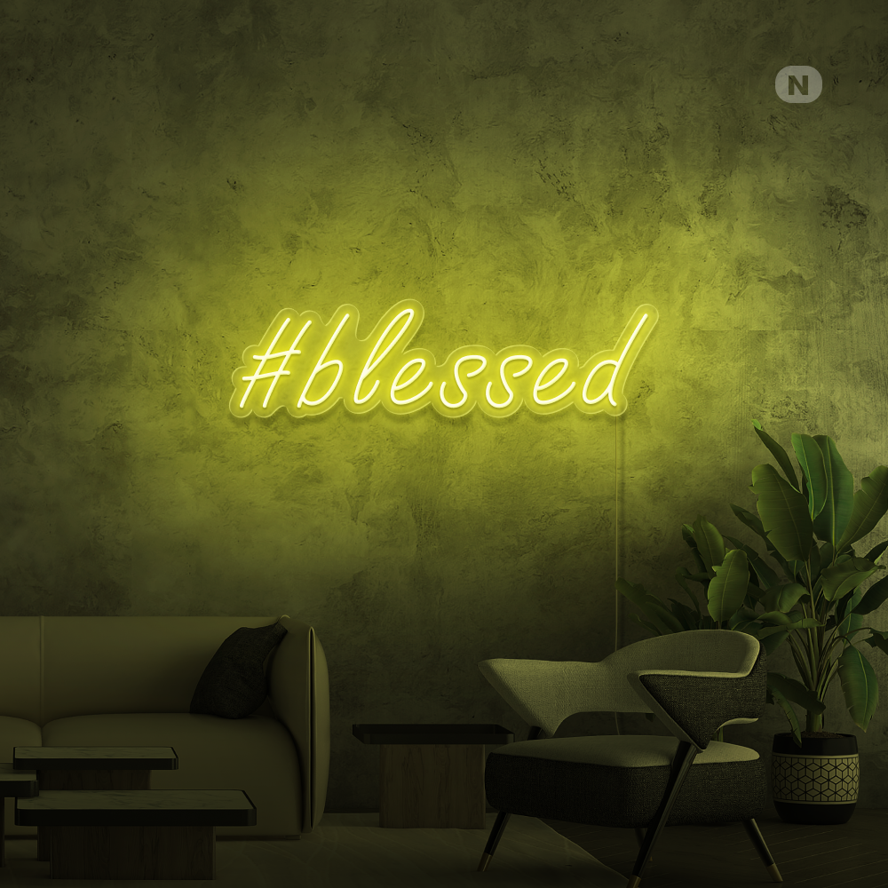Neonskylt #Blessed