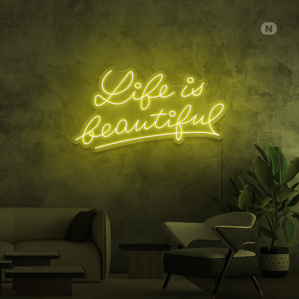 Neonskylt Citat om livet 2