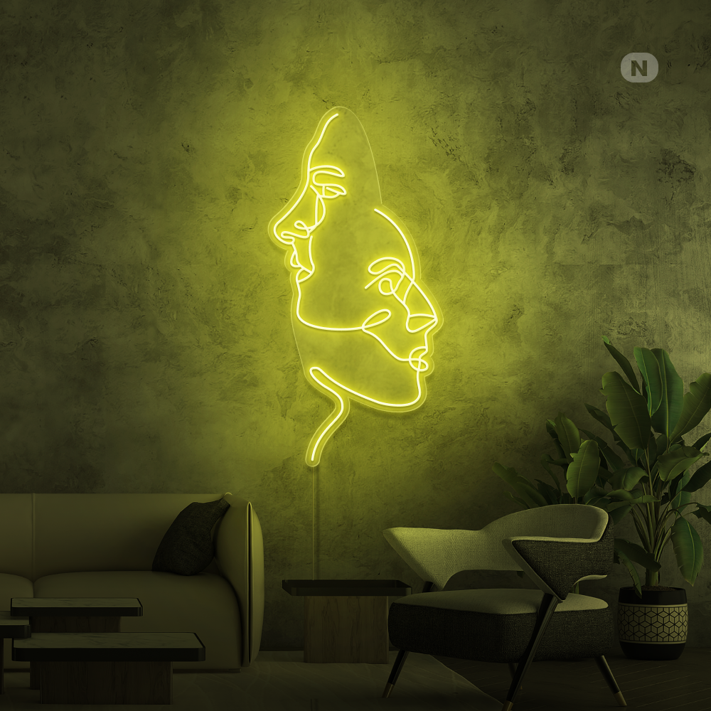 Neonskylt Ansikten