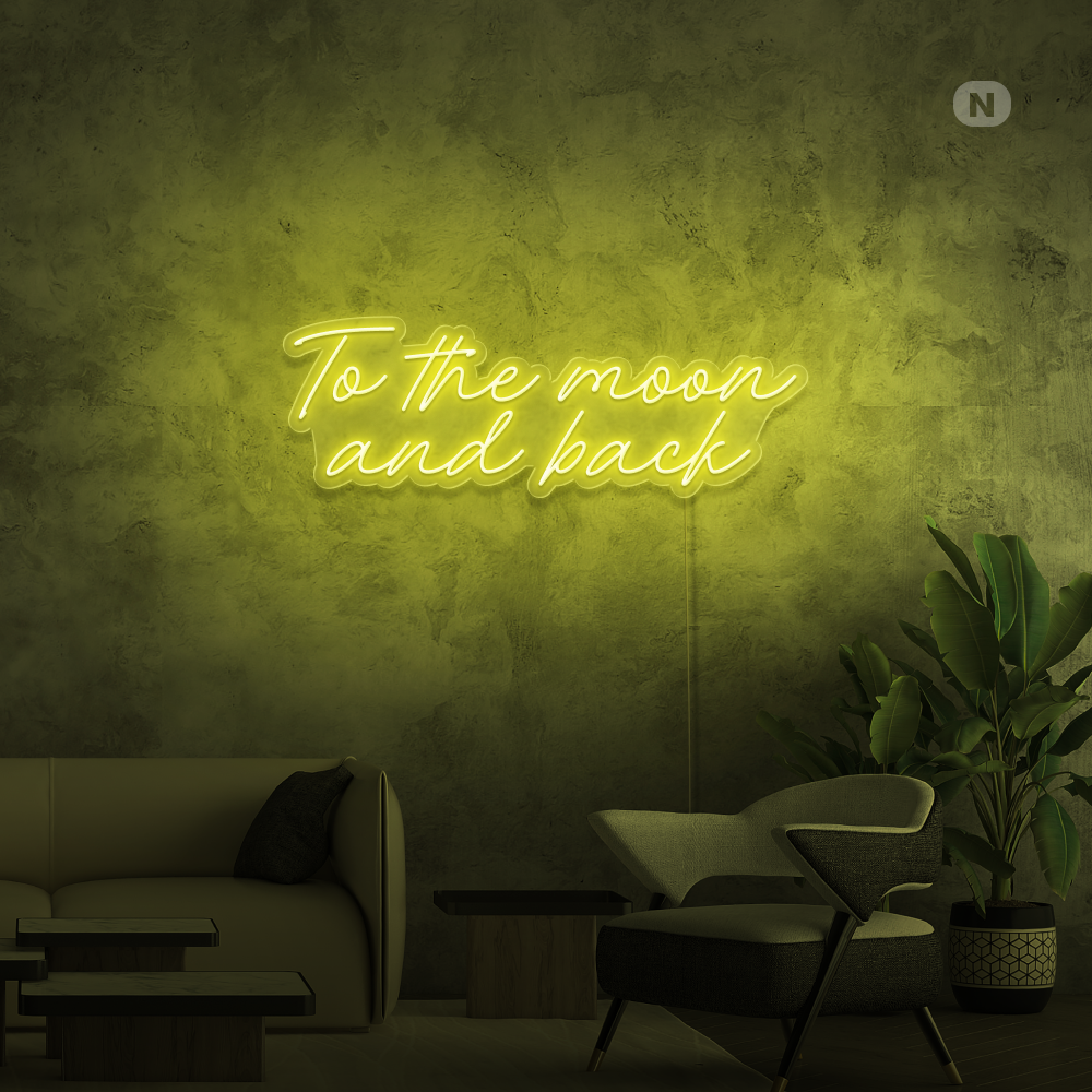 Neonskylt To The Moon and Back