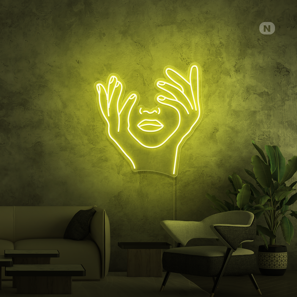 Neonskylt Konstnärligt ansikte