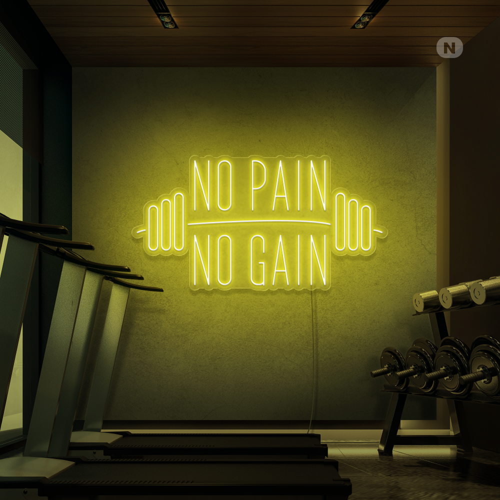Neonskylt No Pain No Gain