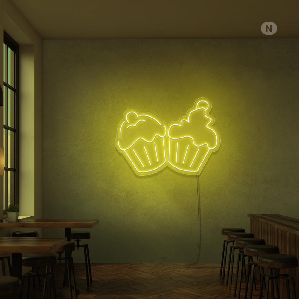 Neonskylt Cupcakes