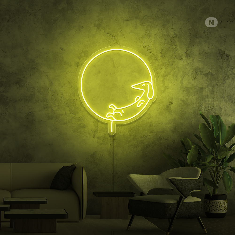 Neonskylt Sovande hund