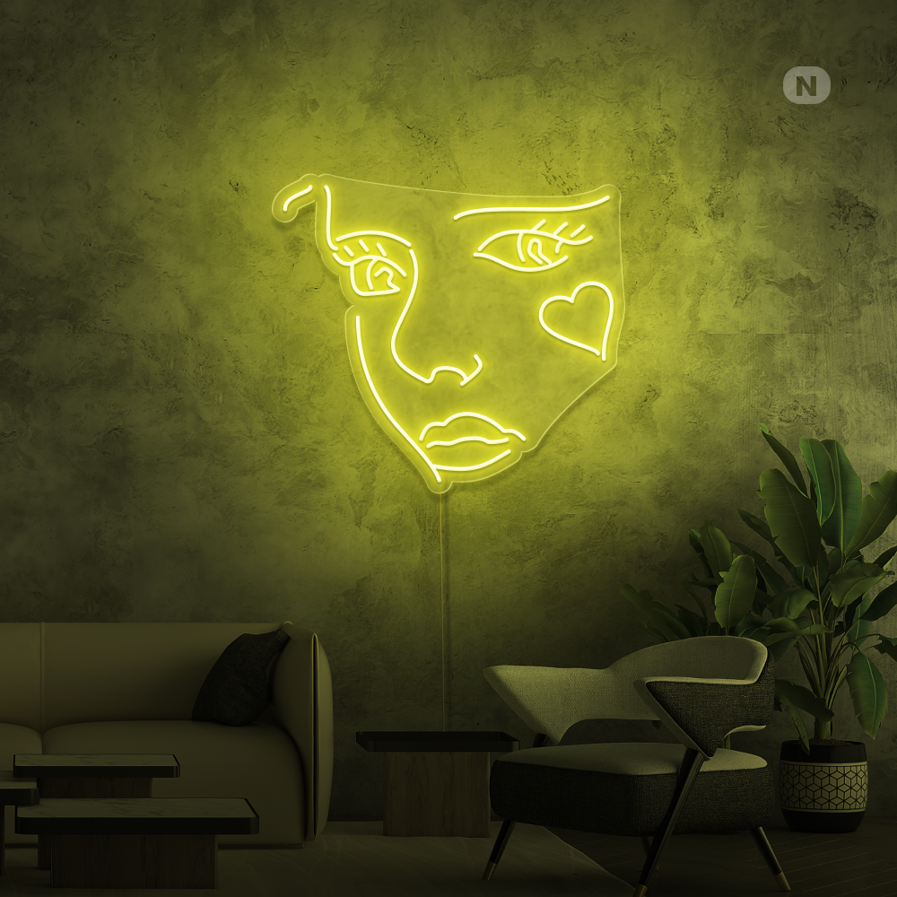 Neonskylt Jokerns ansikte