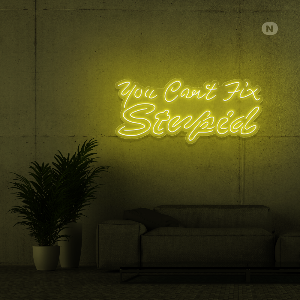 Neonskylt you can't fix stupid