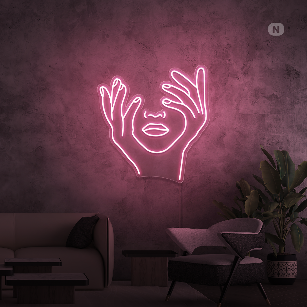 Neonskylt Konstnärligt ansikte