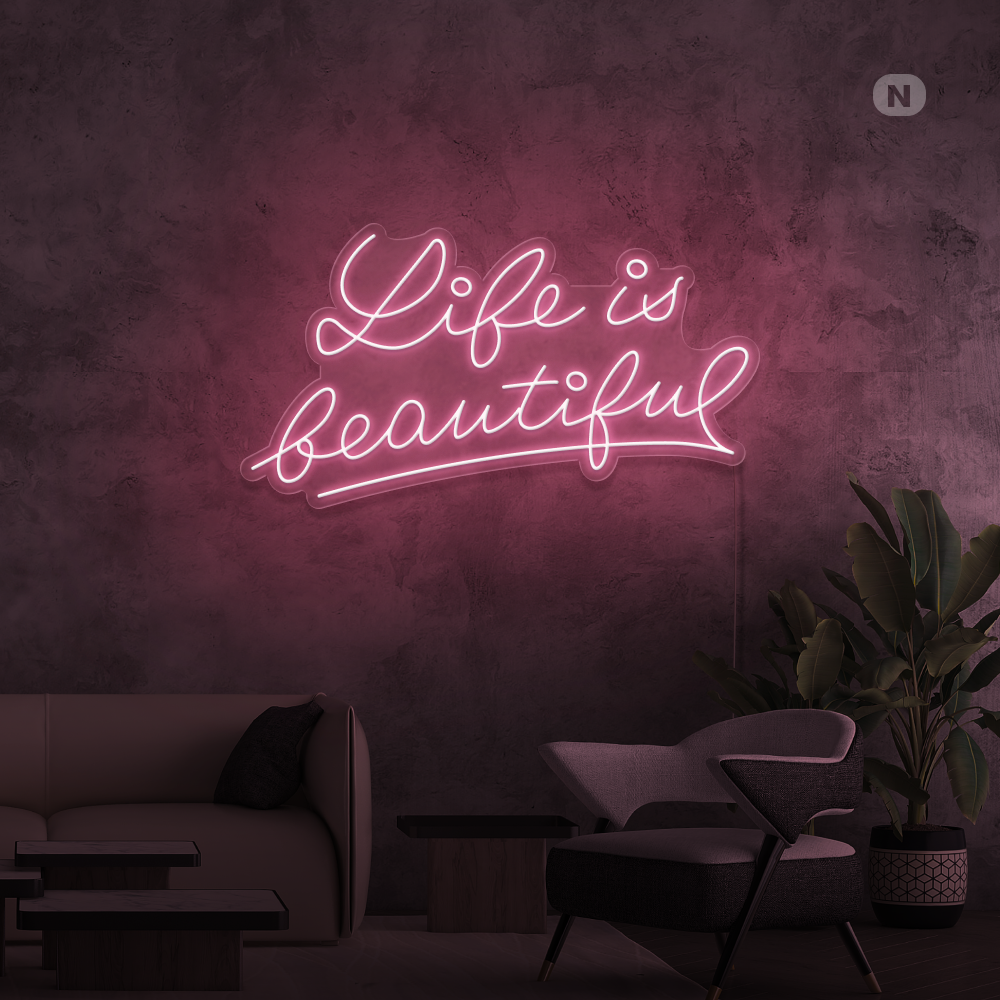 Neonskylt Citat om livet 2