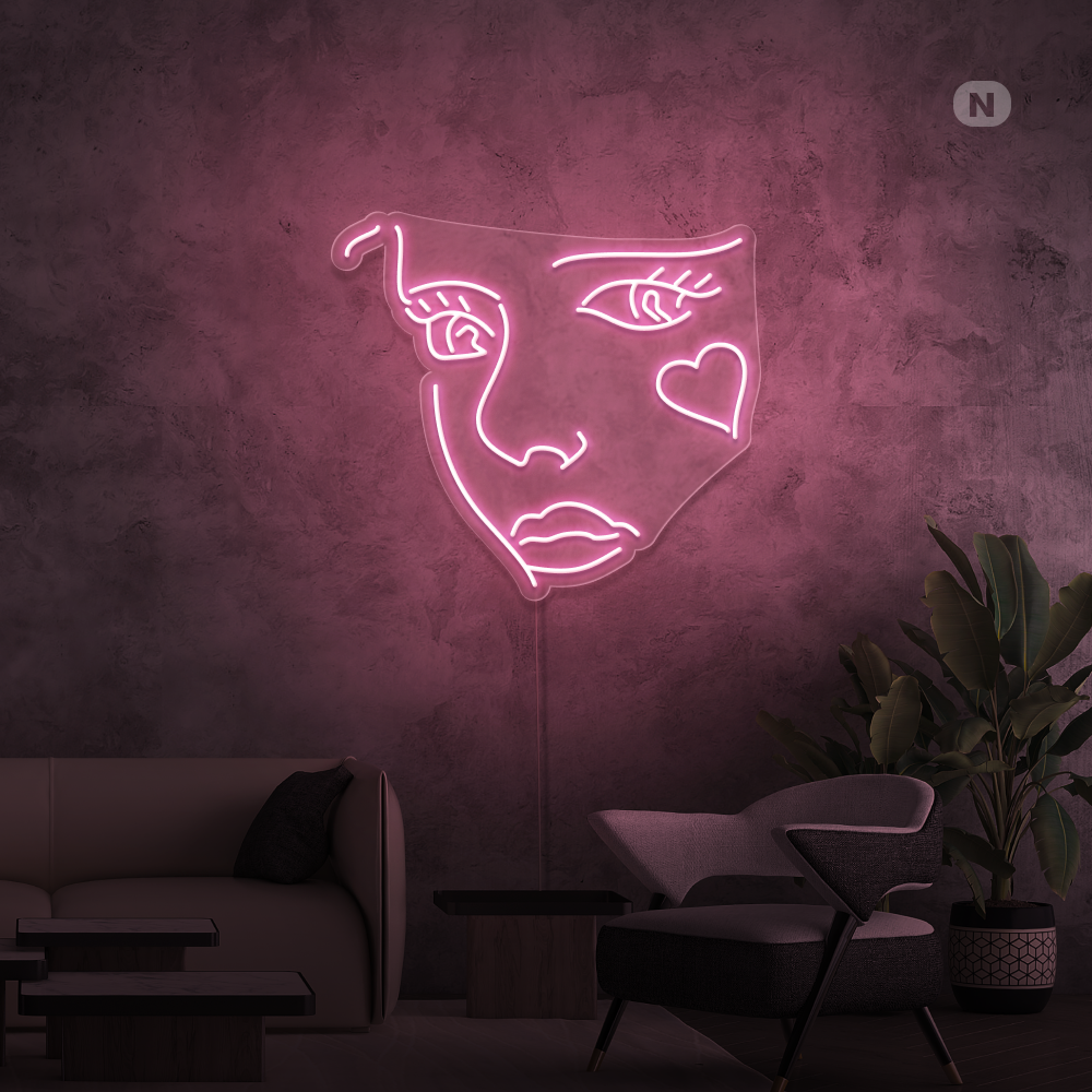 Neonskylt Jokerns ansikte