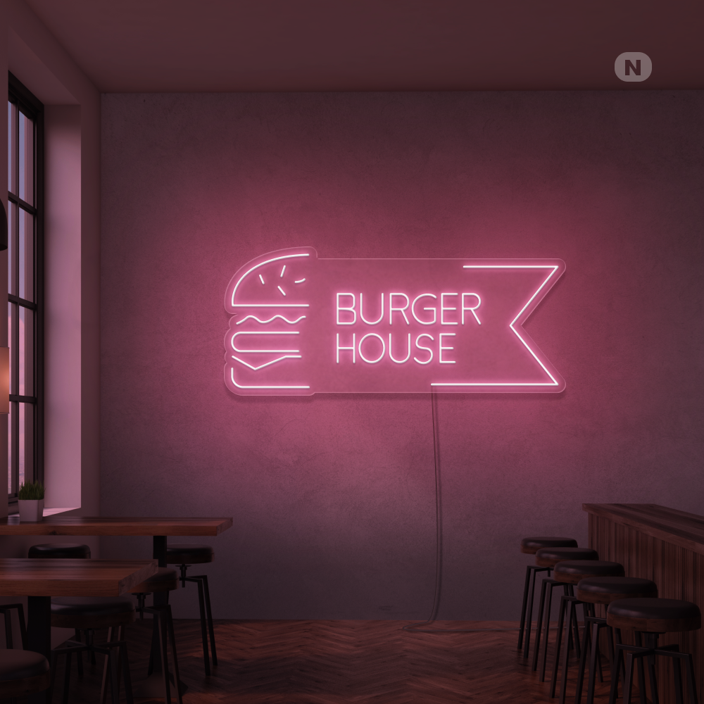 Neonskylt Burger House
