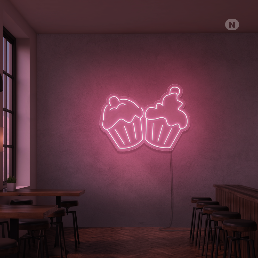 Neonskylt Cupcakes