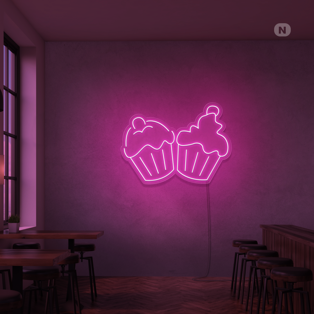 Neonskylt Cupcakes