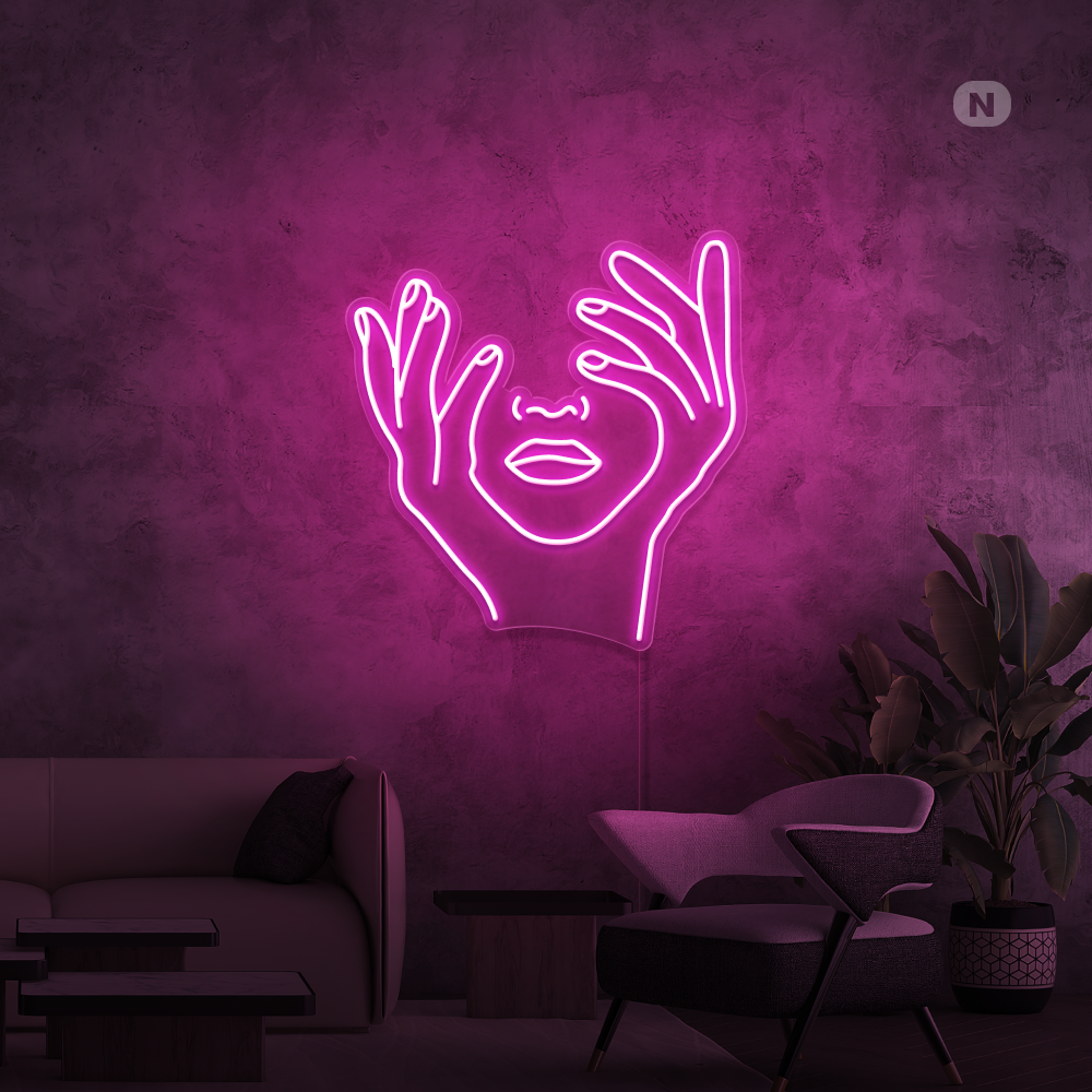 Neonskylt Konstnärligt ansikte