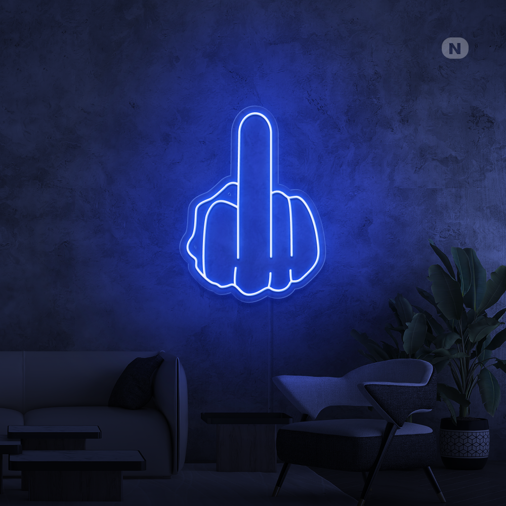 Neonskylt Långfinger