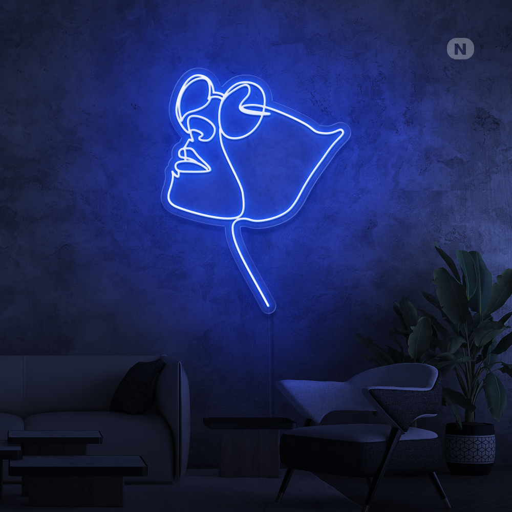 Neonskylt Ansikte med glasögon
