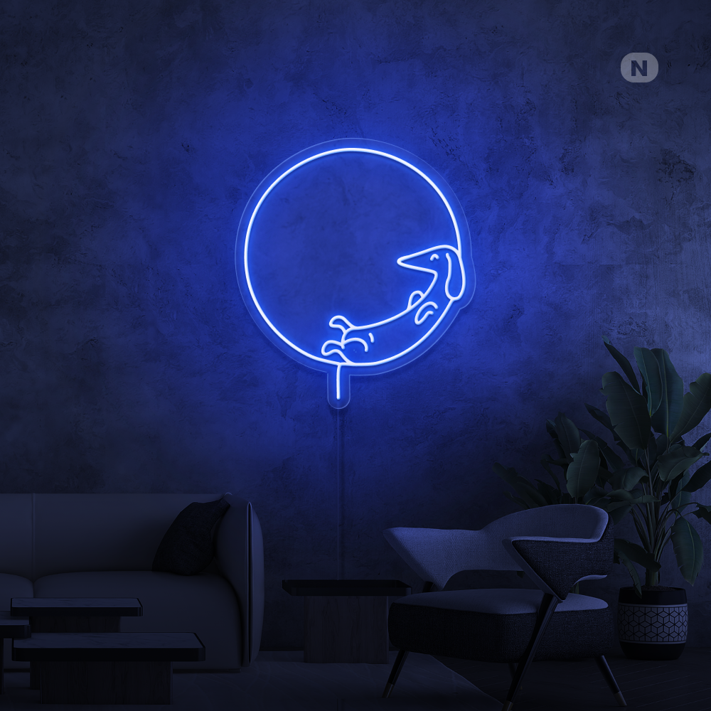 Neonskylt Sovande hund