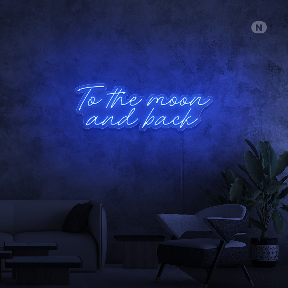 Neonskylt To The Moon and Back