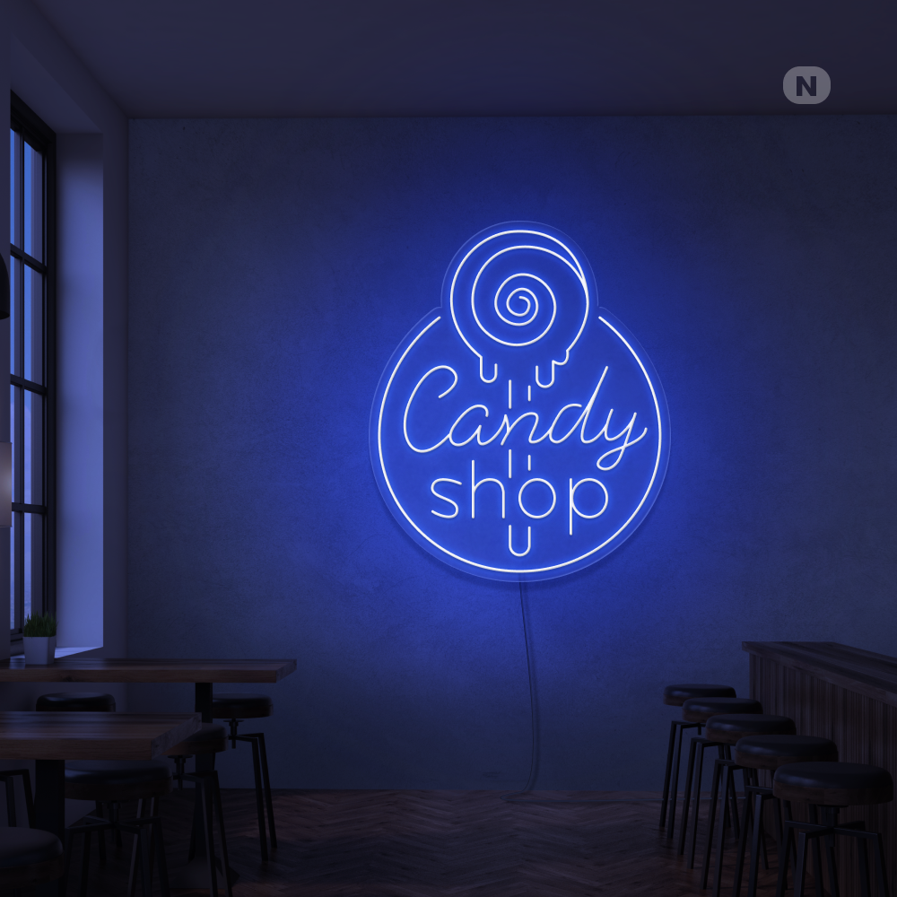 Neonskylt Candy Shop