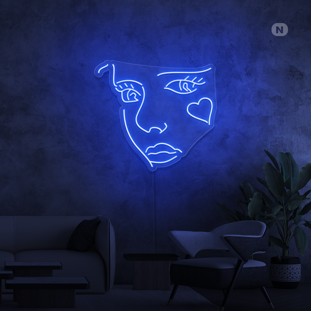 Neonskylt Jokerns ansikte