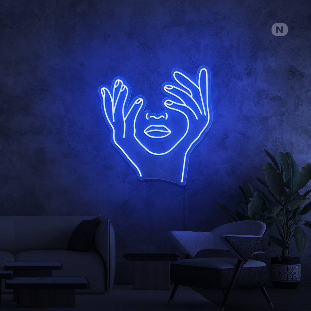 Neonskylt Konstnärligt ansikte