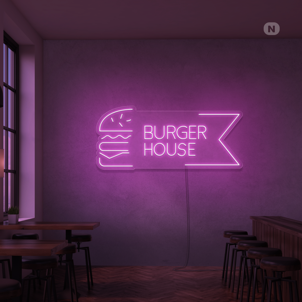 Neonskylt Burger House
