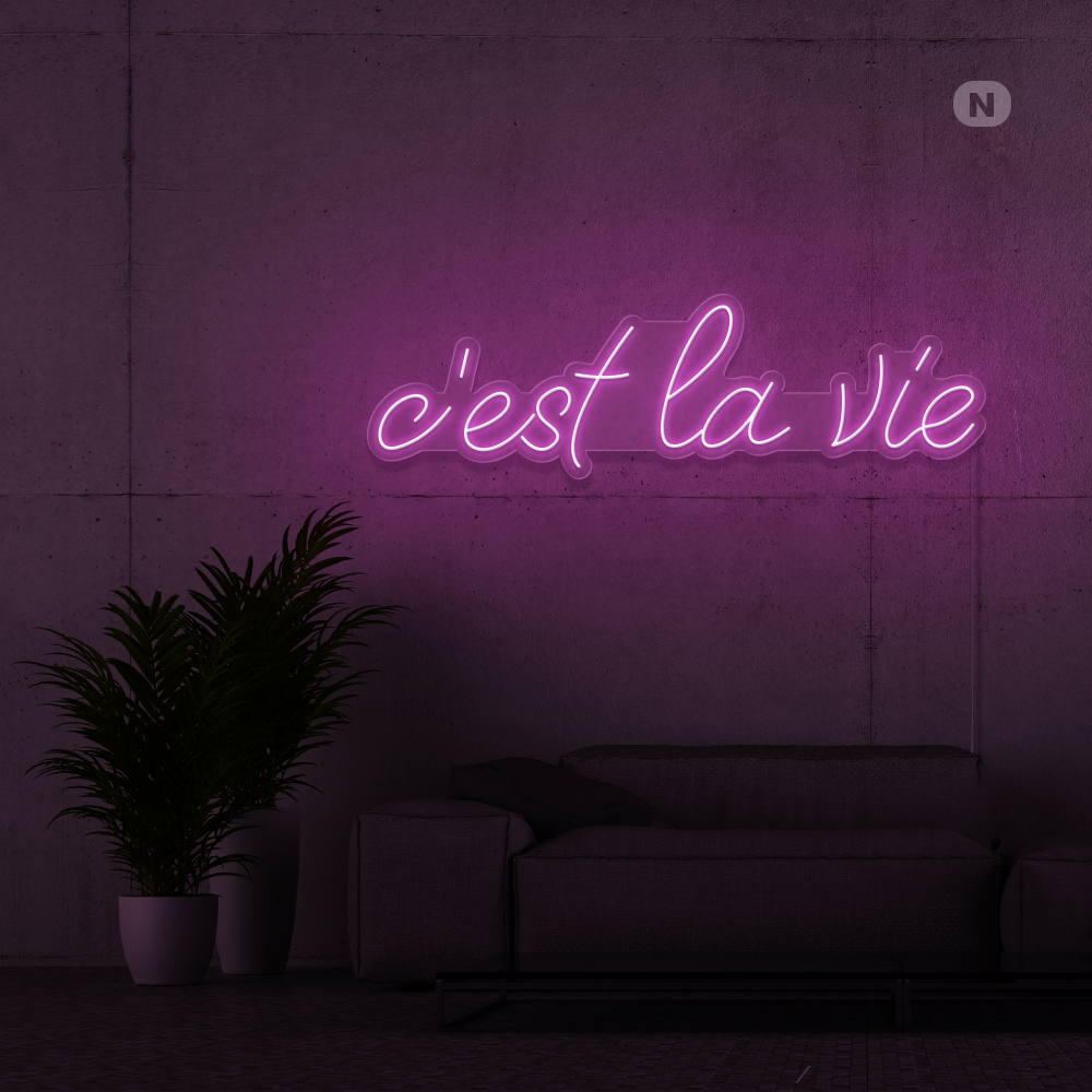 Neonskylt c'est la vie