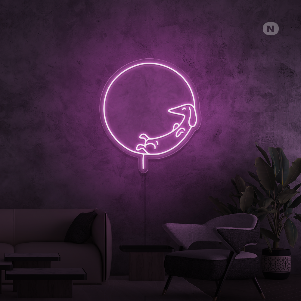 Neonskylt Sovande hund