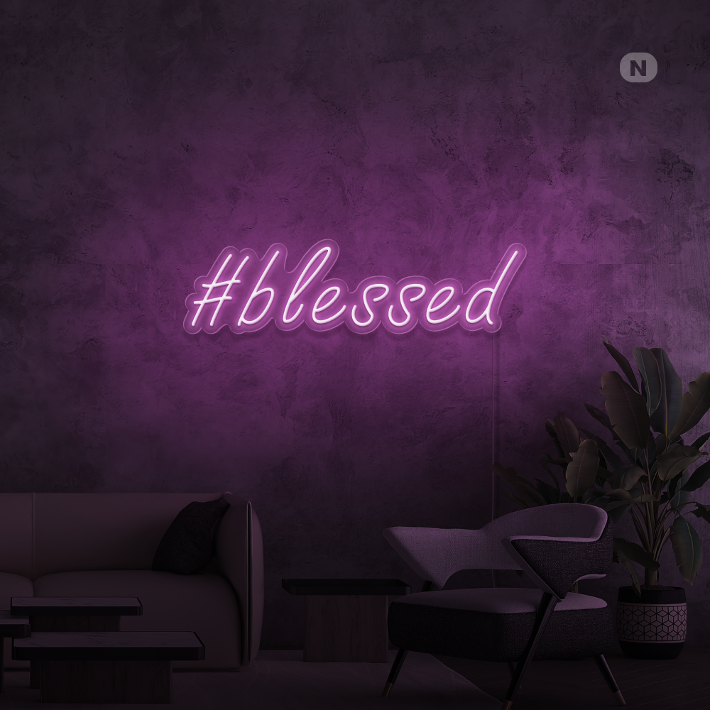 Neonskylt #Blessed