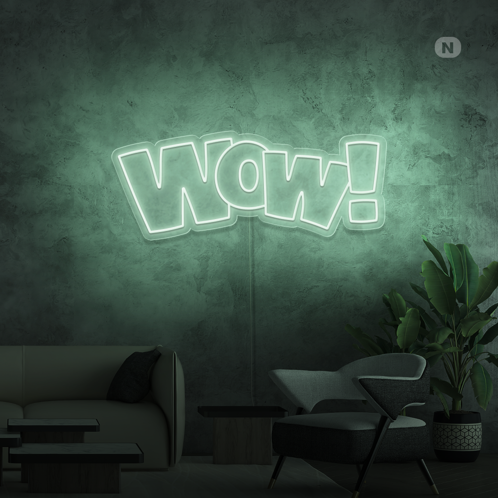 Neonskylt Wow!