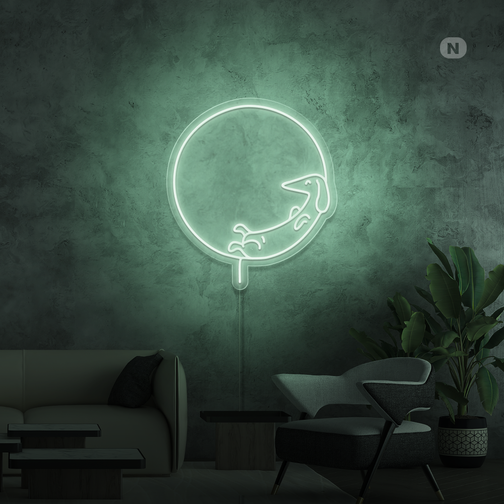 Neonskylt Sovande hund