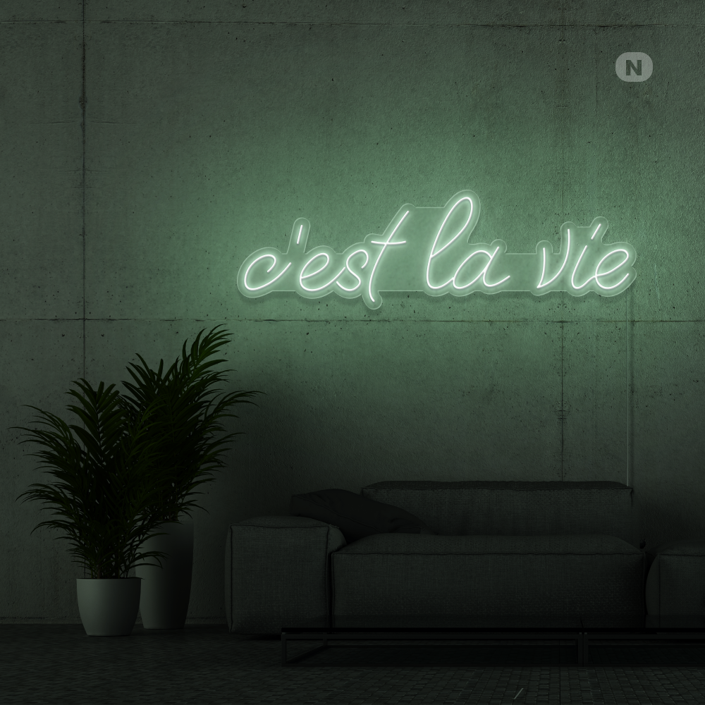 Neonskylt c'est la vie