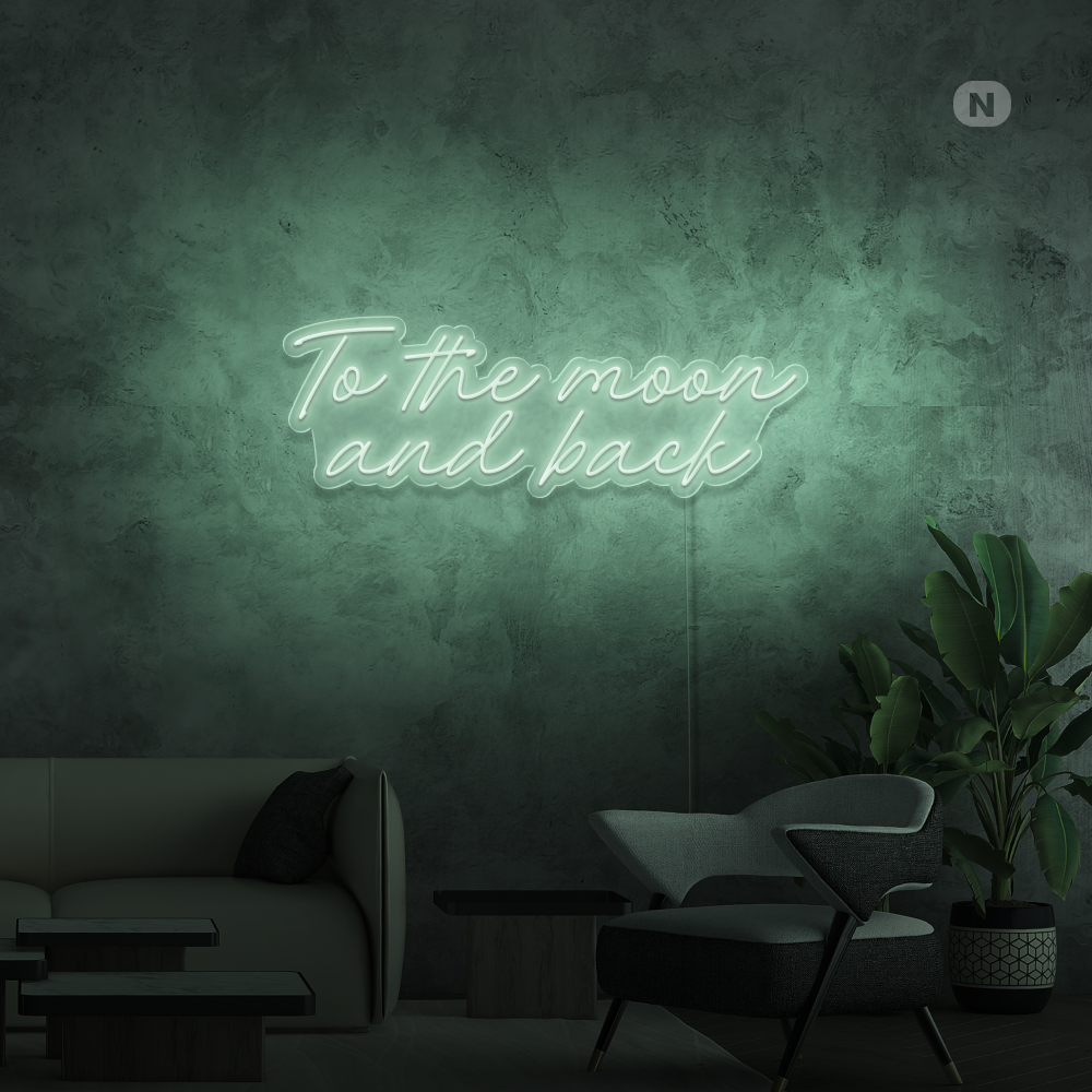 Neonskylt To The Moon and Back