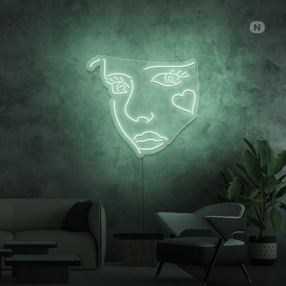 Neonskylt Jokerns ansikte