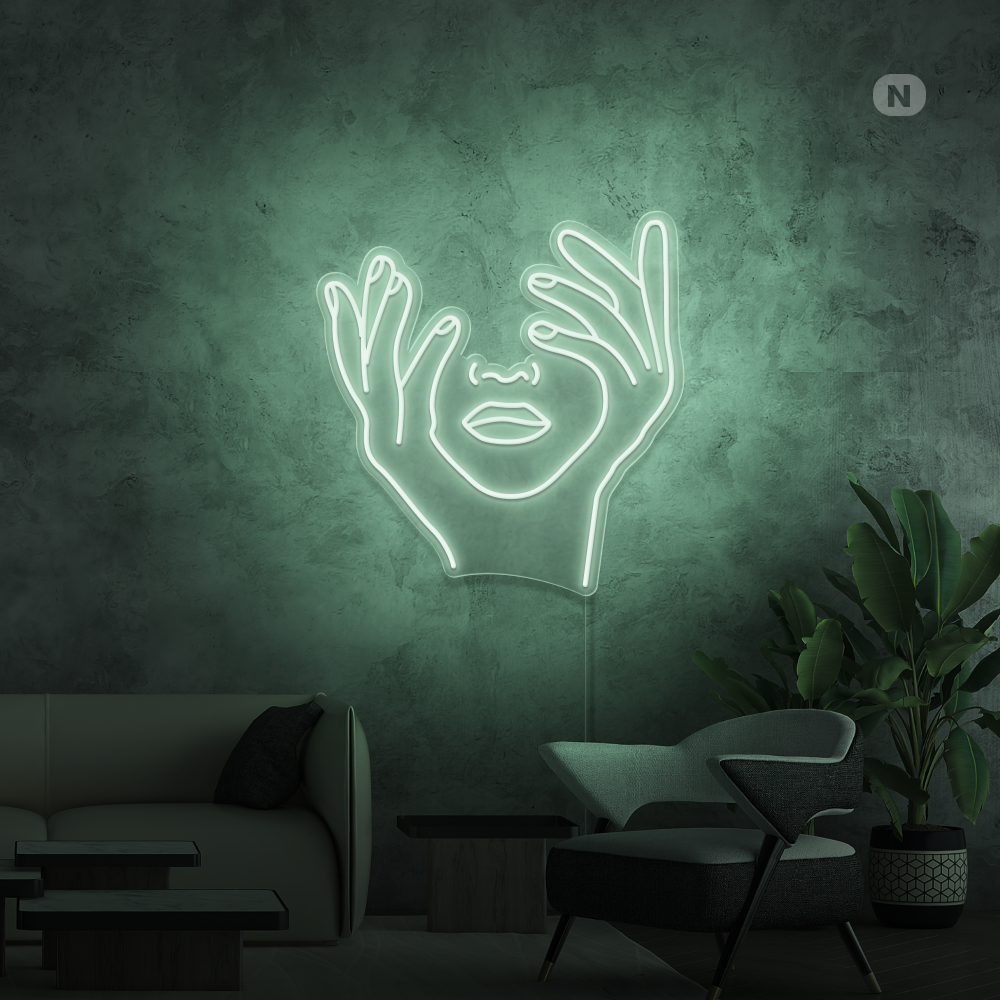 Neonskylt Konstnärligt ansikte