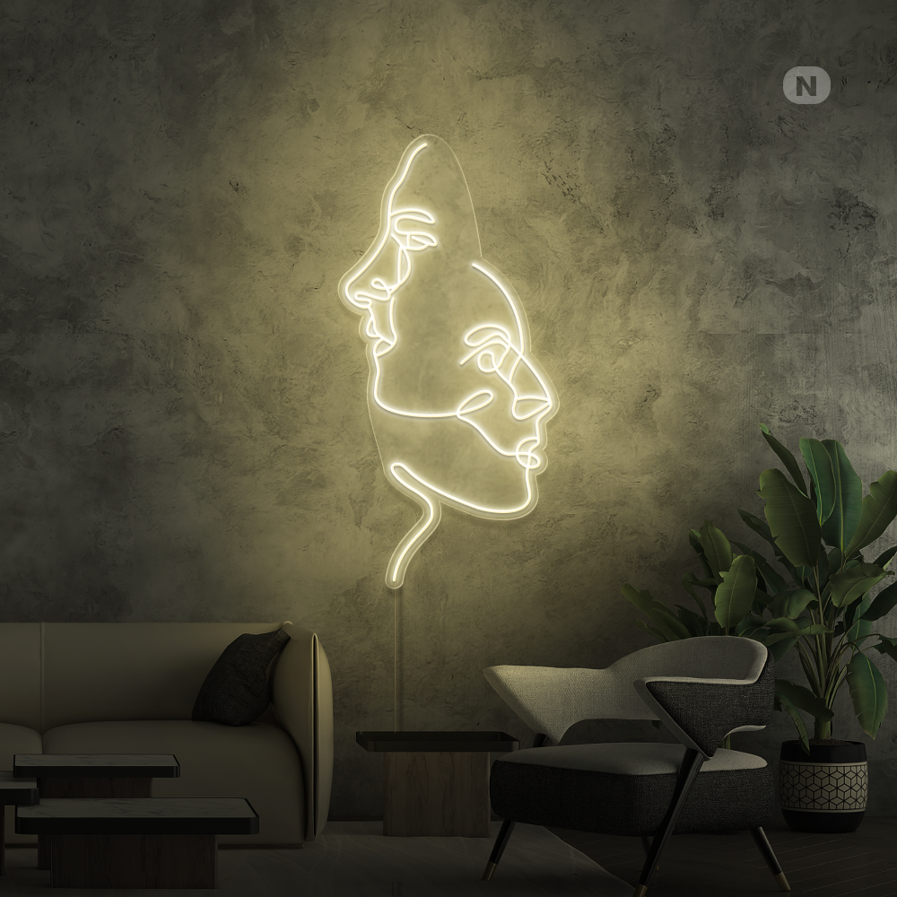 Neonskylt Ansikten