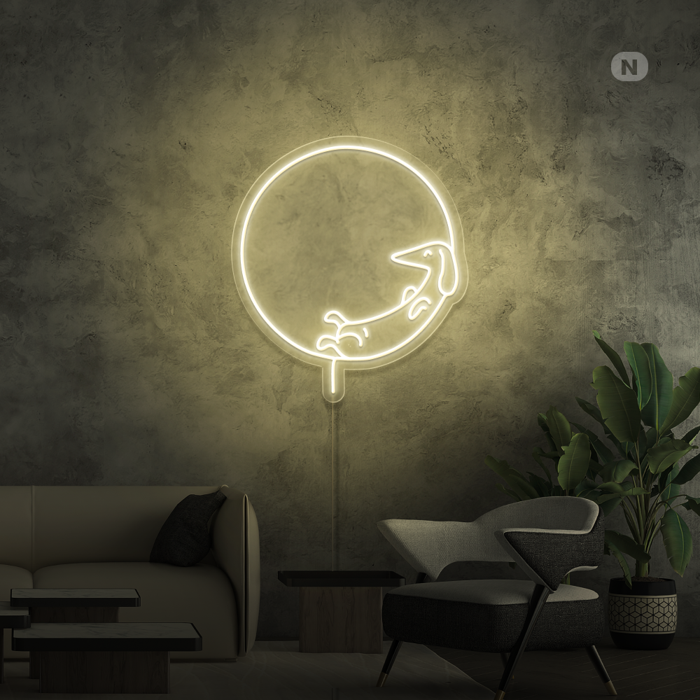 Neonskylt Sovande hund