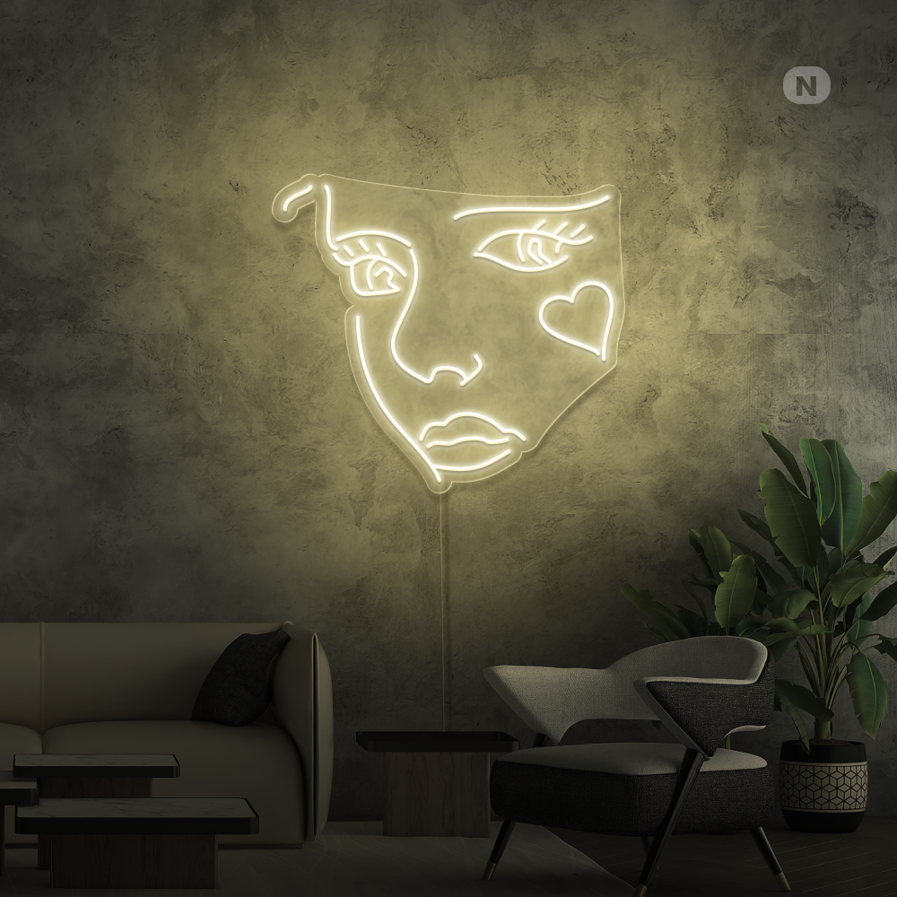 Neonskylt Jokerns ansikte