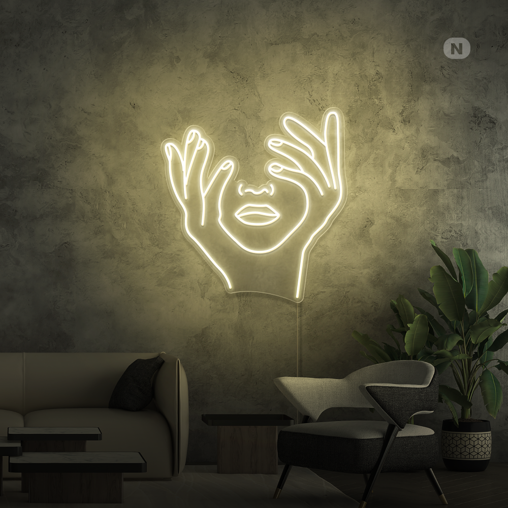 Neonskylt Konstnärligt ansikte