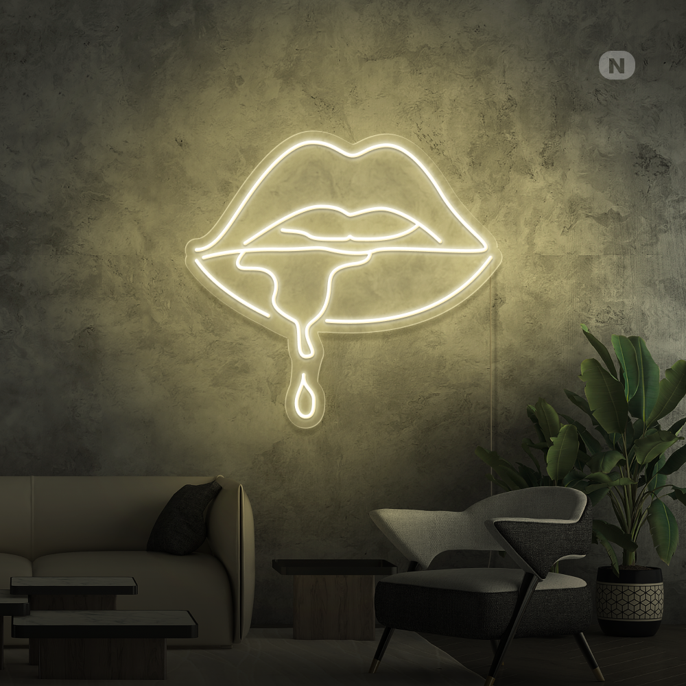 Neonskylt Kaustisk läpp