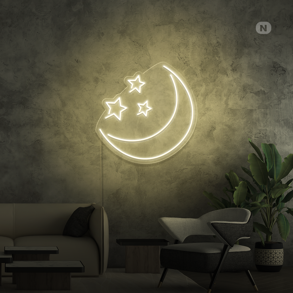 Neonskylt Månen