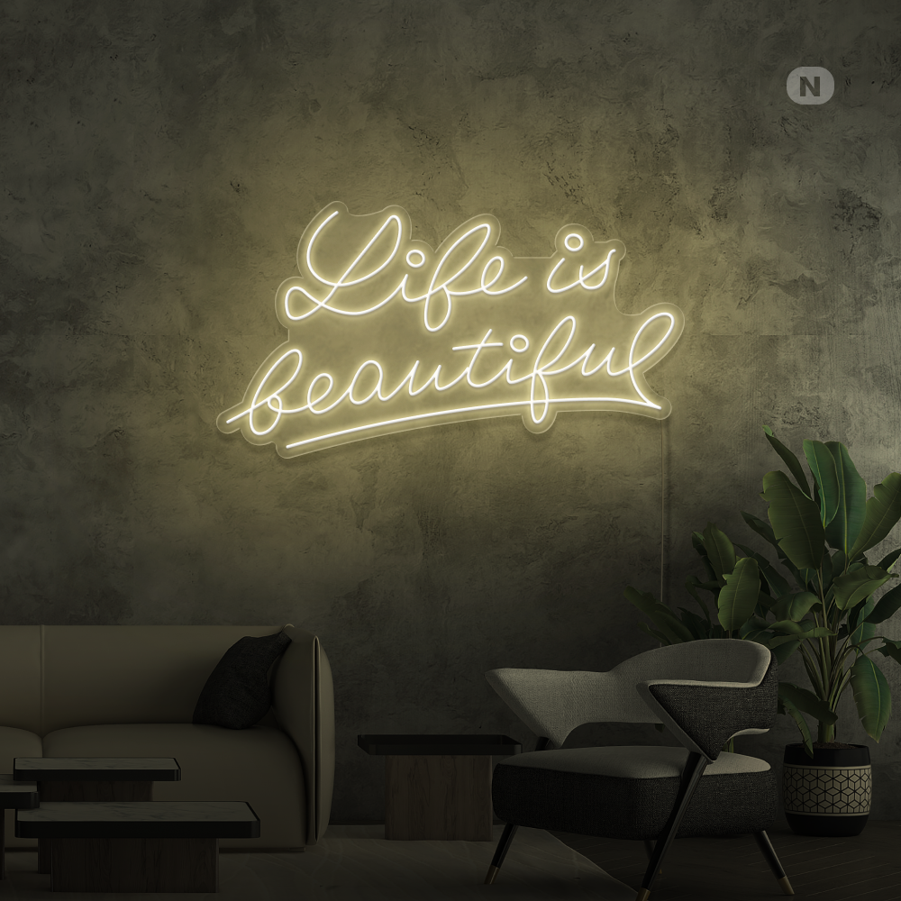 Neonskylt Citat om livet 2