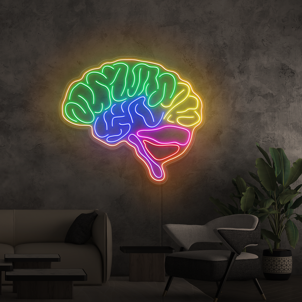 Neonskylt Hjärna