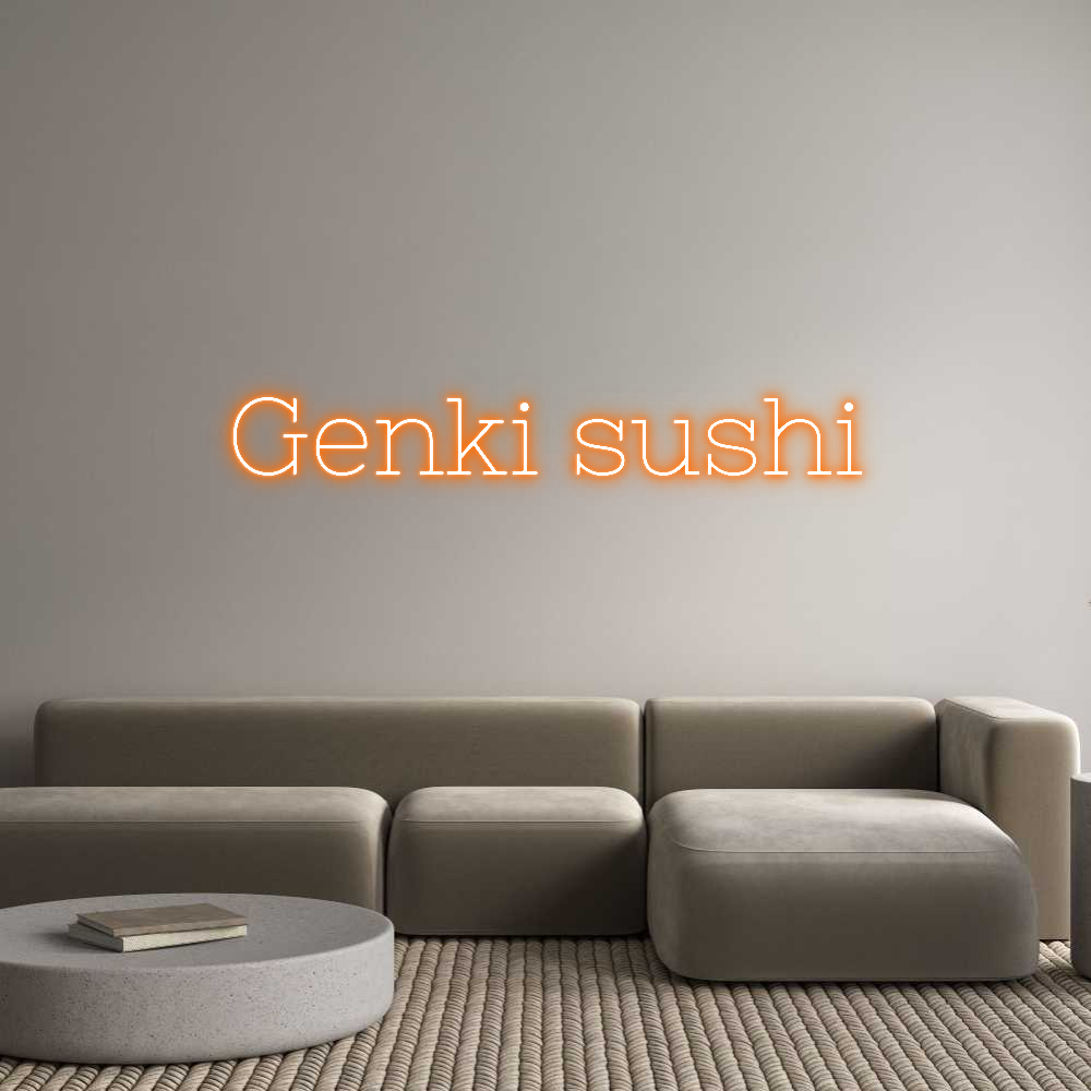 Anpassad neon: Genki sushi