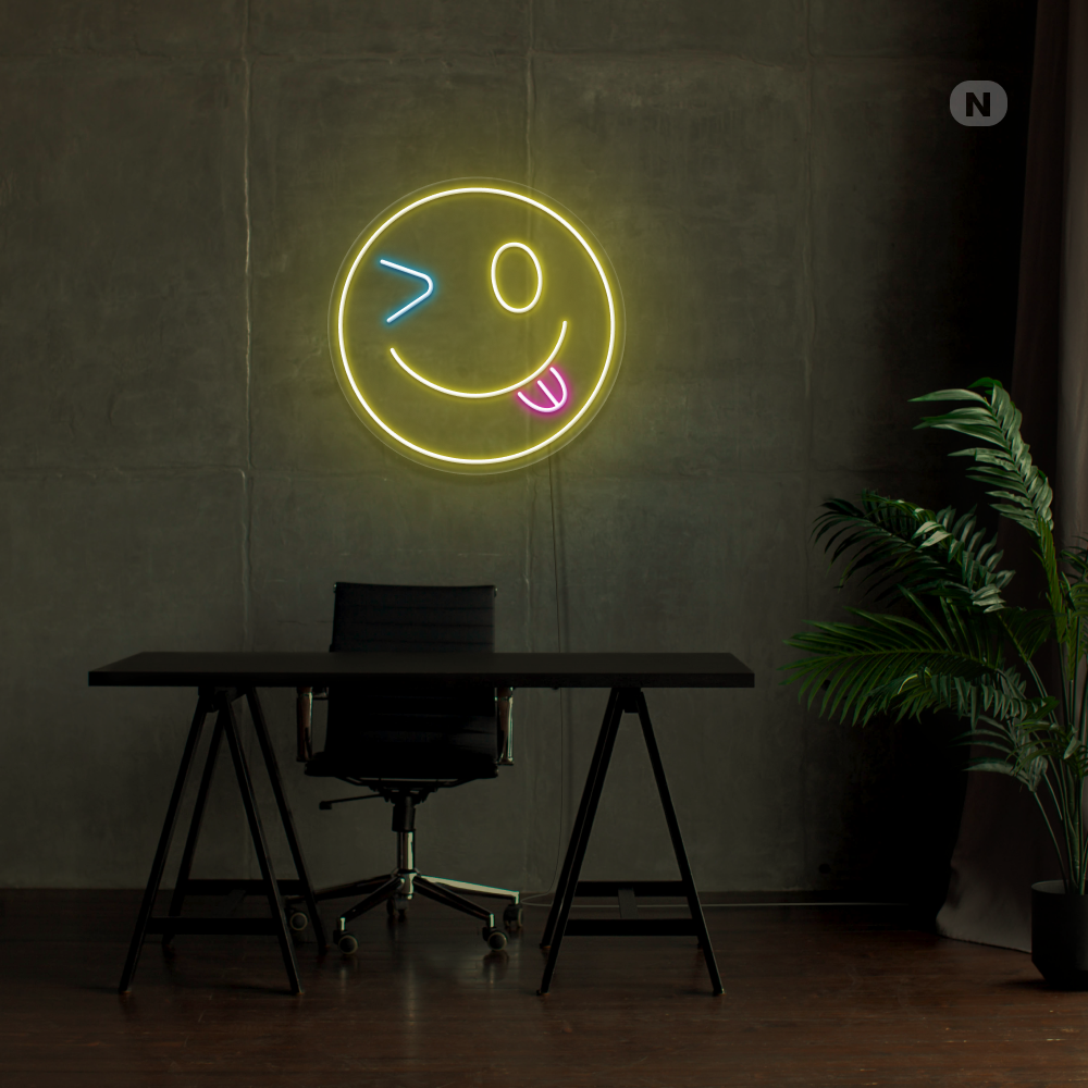 Neonskylt Smiley